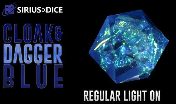 Cloak & Dagger Blue Rollespilsterninger kan ikke læses under normal belysning
