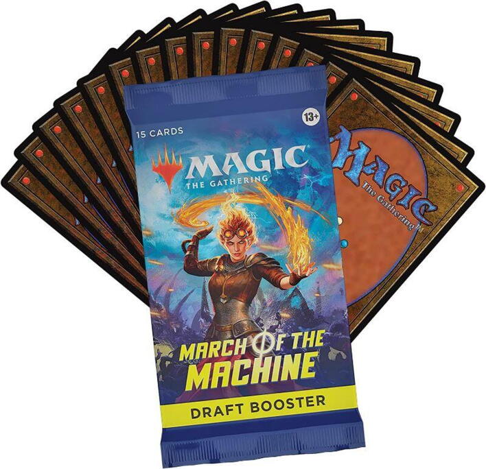 Hver March of the Machine Draft Booster indeholder 15 Magic: The Gathering kort