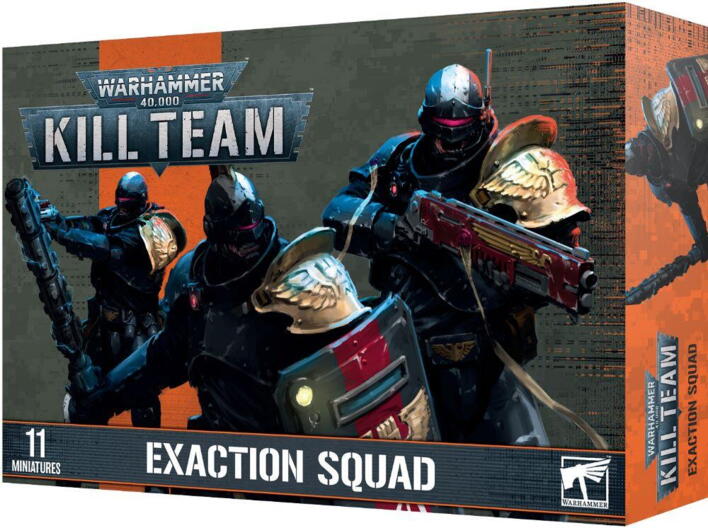 Exaction Squad til Kill Team indeholder Adeptus Arbites figurer der kan bruges i både dette figurspil og Warhammer 40.000