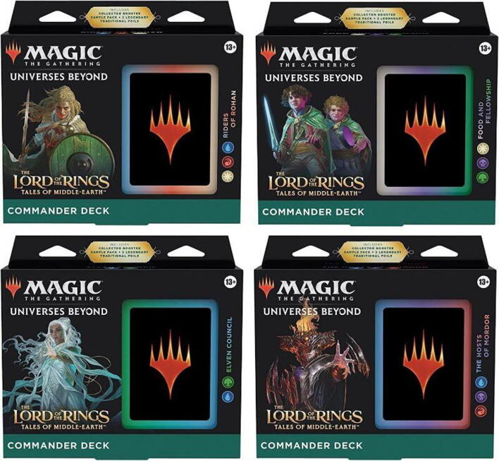The Lord of The Rings: Tales of Middle-Earth Commander Deck kommer i fire forskellige varianter