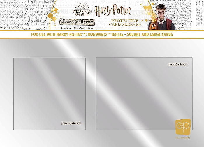 Harry Potter: Hogwarts Battle Square og Large Card Sleeves beskytter dine kort til dette brætspil