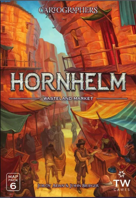 Cartographers Map Pack 6: Hornhelm - Wasteland Market giver dig et nyt land at udforske, og som noget nyt, handle i