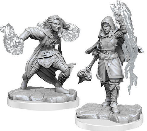 Half-Elf Female Warlock fra Nolzur's Marvelous Miniatures indeholder to figurer