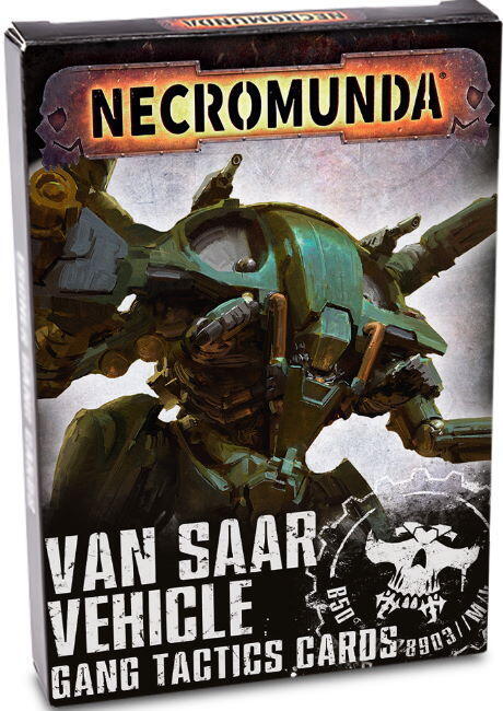 Van Saar Vehicle Tactics Cards hjælper dig med at holde styr på køretøjer fra denne Necromunda bande