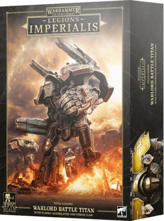 Warlord Titan with Power Claw and Plasma Annihilator kan bruges i både Legions Imperialis og Adeptus Titanicus