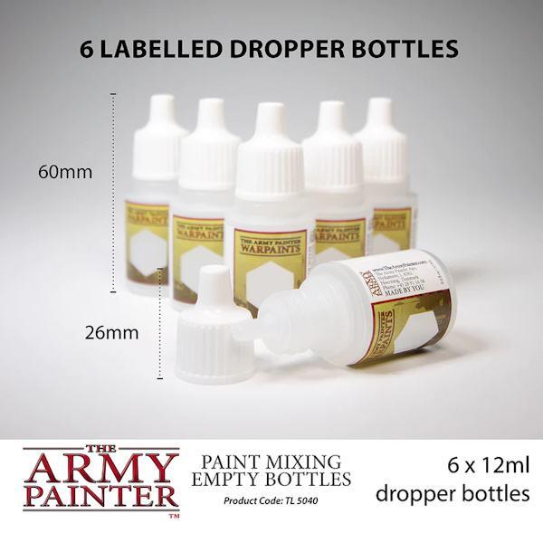 Paint Mixing Empty Bottles indeholder 6 tomme dripper-bottles til din egen figurmaling