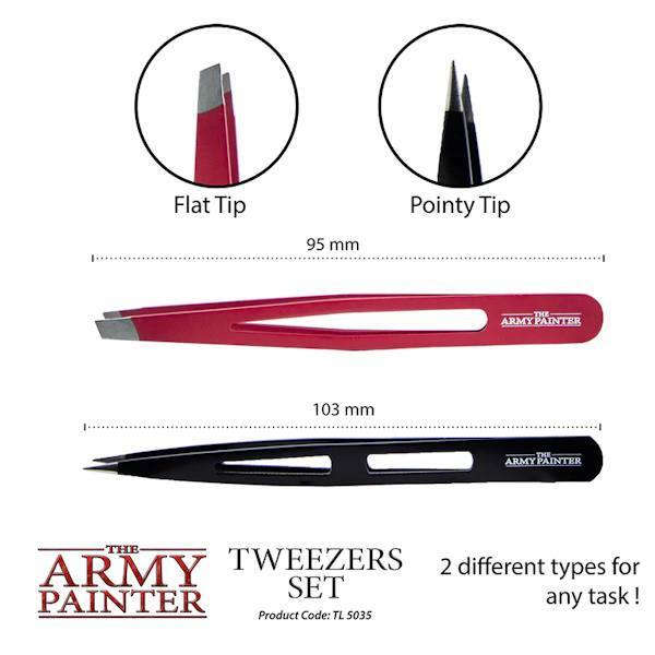 Tweezers Set indeholder to forskellige pincetter, med forskellige spidser