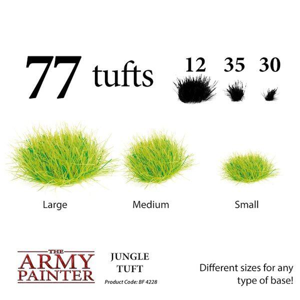 Eksempler på de forskellige totter i Jungle Tuft fra the Army Painter