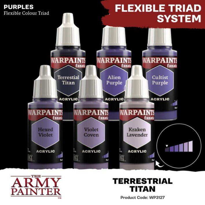 Warpaints Fanatic: Terrestrial Titan er den mørkeste tone i "purples"-farvetriaden fra the Army Painter