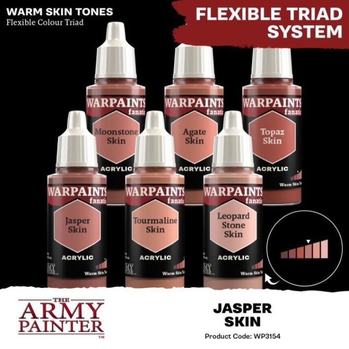 Warpaints Fanatic: Jasper Skin er en mellemtone i "warm skin tones"-farvetriaden fra the Army Painter