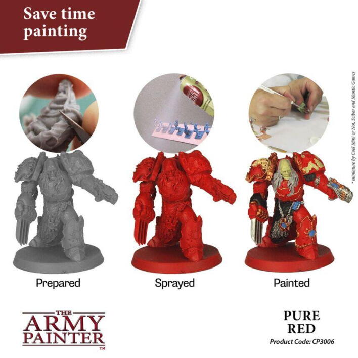 Et eksempel på en figur malet med Colour Primer: Pure Red fra the Army Painter