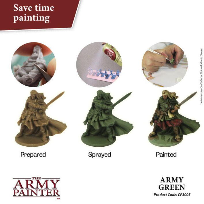 Et eksempel på en figur malet med Colour Primer: Army Green fra the Army Painter