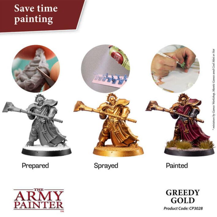 Et eksempel på en figur malet med Colour Primer: Greedy Gold fra the Army Painter