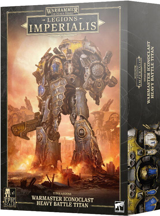 En imponerende titan i episk skala til Legions Imperialis og Adeptus Titanicus bevæbnet med massive nærkampsvåben.
Kan i høj grad tilpasses med muligheder for rustning, hoveder og en række våben.