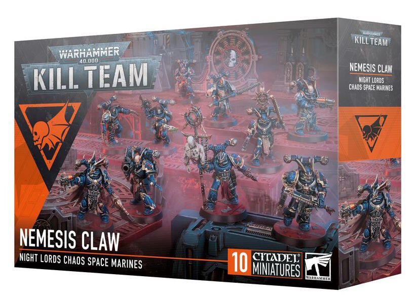 Et komplet kill team af Nemesis Claw Chaos Space Marines