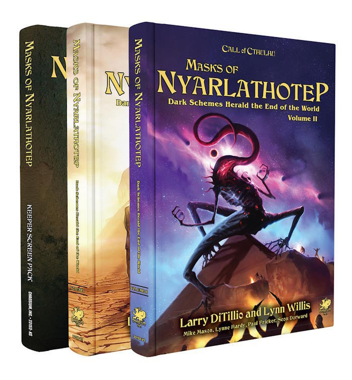 Den ultimative samling af Mask of Nyarlathotep-kampagnen i en lækker slipcase!