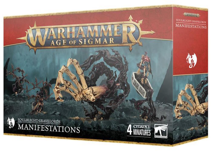 Udnyt de nekromantiske energier, der hvirvler rundt om dine udøde styrker, og hidkald Manifestations til din Soulblight Gravelords-hær