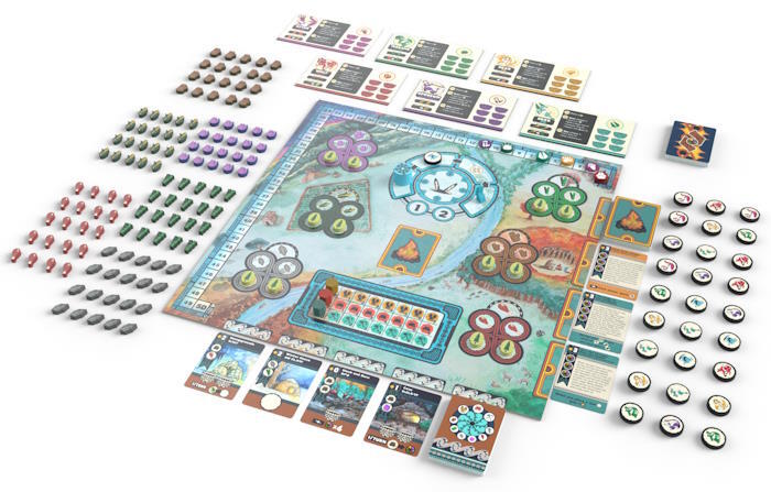 Her ser du en forsmag på hele indholdet af denne brætspilspakke.