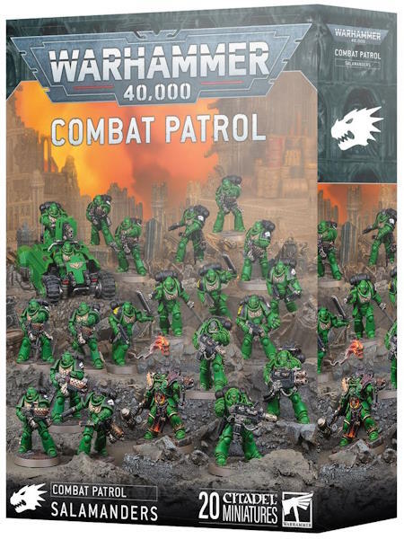 Et udvalg af essentielle Space Marines-enheder, der udgør en komplet styrke til Combat Patrol spil.