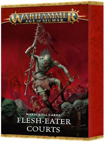 Hav reglerne til dine Flesh-eater Courts lige ved hånden med denne pakke, der indeholder 40 Warscroll-kort!