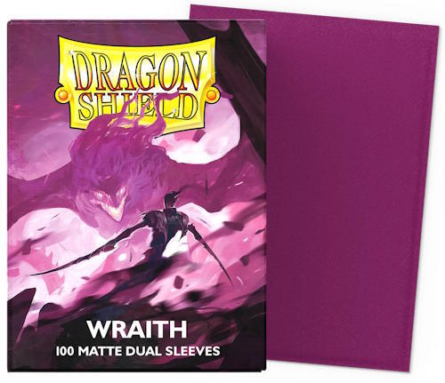 Få 100 stk. Matte Dual Sleeves fra Dragon Shield, der klæder dine kort i en flot lilla farve!