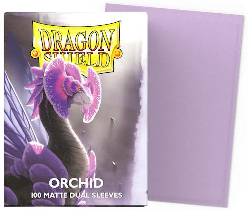 Få 100 stk. Matte Dual Sleeves fra Dragon Shield, i en delikat orkidé-farve