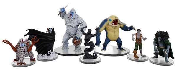 Inden i kommer der 7x malede figurer som du kan bruge i spil D&D