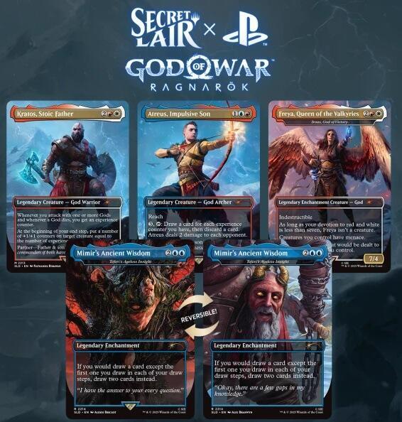Sættet indeholder unikke kort der repræsenterer figurer fra det kendte God of War: Ragnarok.