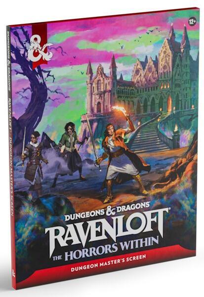 Dette sæt indeholder en tematisk dungeon master skærm som du kan bruge i dine ravenloft eventyr