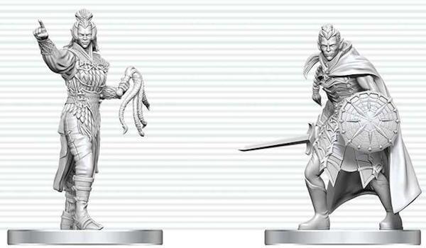 D&D Nolzur's Marvelous Miniatures: Drow Elite Warrior & Drow Priestess of Lolth