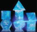 Cloak & Dagger Blue Rollespilsterninger fra Sirius Dice har skarpe kanter, og smukke mønstre inden i