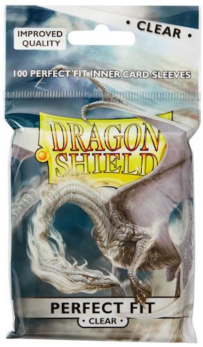 Dragon Shield Standard Perfect Fit Sleeves - Clear/Clear 100 stk