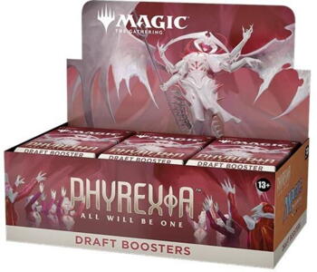 Phyrexia All Will Be One Draft Booster og Booster Display