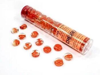 Chessex Gaming Glass Stones in Tube - Catseye Orange (40)