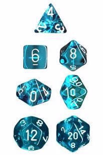 Chessex Rollespilsterningsæt - Turkis med hvid