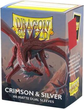 Dragon Shield Dual Matte Sleeves - Crimson & Silver